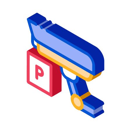 Parking Camcorder Icon Vector. Isometric Parking Camcorder sign. color isolated symbol illustrationのイラスト素材