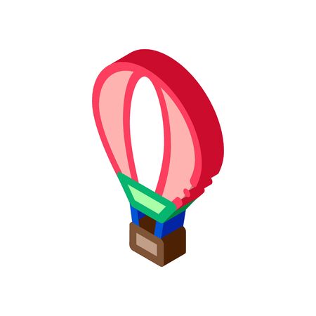 Trip Air Balloon Icon Vector. Isometric Trip Air Balloon sign. color isolated symbol illustrationのイラスト素材
