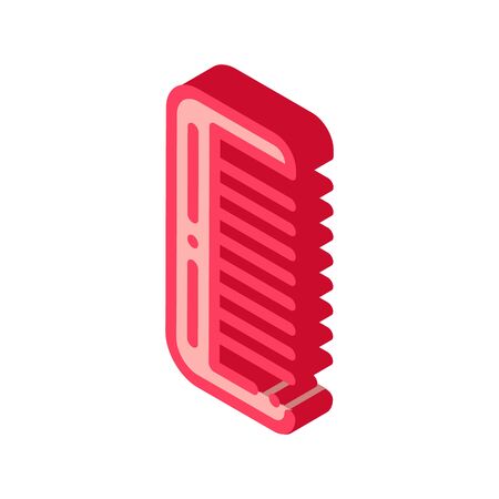 Hairbrush Hair Comb Icon Vector. Isometric Hairbrush Hair Comb sign. color isolated symbol illustrationのイラスト素材