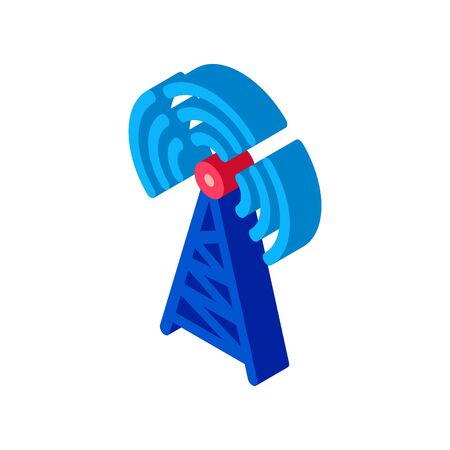 Radio Tower Antenna Icon Vector. Isometric Radio Tower Antenna sign. color isolated symbol illustrationのイラスト素材
