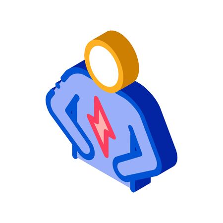 stomach pain icon vector. isometric stomach pain sign. color isolated symbol illustrationのイラスト素材