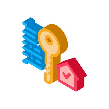 security key icon vector. isometric security key sign. color isolated symbol illustrationのイラスト素材