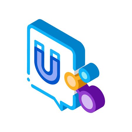 magnetic attraction at dna level icon vector. isometric magnetic attraction at dna level sign. color isolated symbol illustrationのイラスト素材
