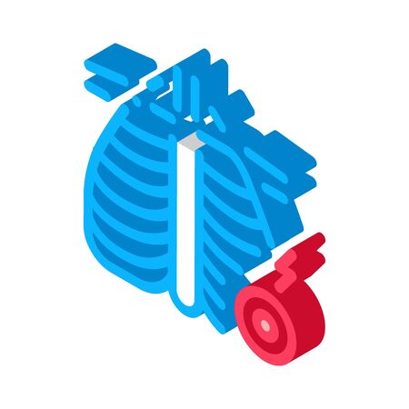 arthritis of rib-sternum joint icon vector. isometric arthritis of rib-sternum joint sign. color isolated symbol illustrationのイラスト素材