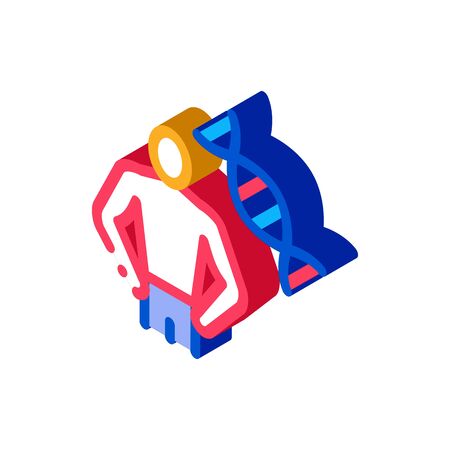 healthy human blood dna icon vector. isometric healthy human blood dna sign. color isolated symbol illustrationのイラスト素材