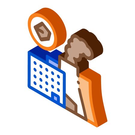coal production plant icon vector. isometric coal production plant sign. color isolated symbol illustrationのイラスト素材