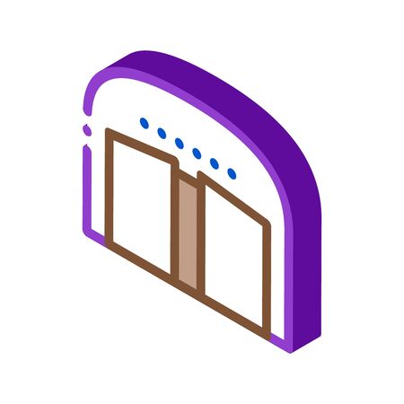 opening car salon icon vector. isometric opening car salon sign. color isolated symbol illustrationのイラスト素材