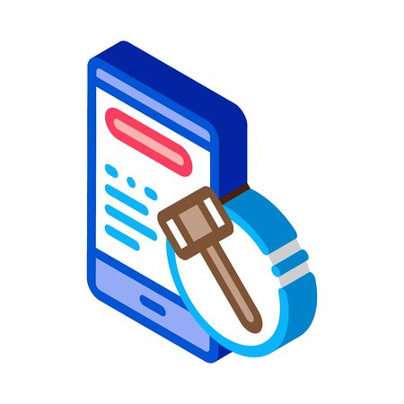 phone version of auction icon vector. isometric phone version of auction sign. color isolated symbol illustrationのイラスト素材