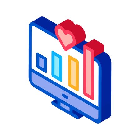 chart growth indicators icon vector. isometric chart growth indicators sign. color isolated symbol illustrationのイラスト素材