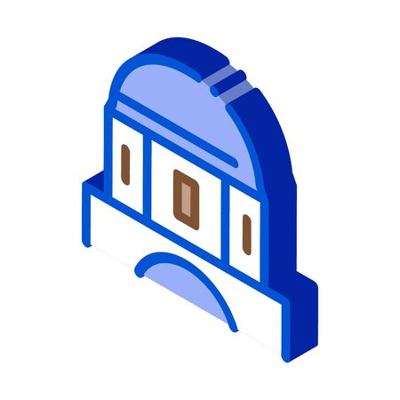 classical greek building dome icon vector. isometric classical greek building dome sign. color isolated symbol illustrationのイラスト素材
