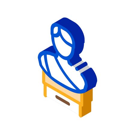 bust of greek emperor icon vector. isometric bust of greek emperor sign. color isolated symbol illustrationのイラスト素材