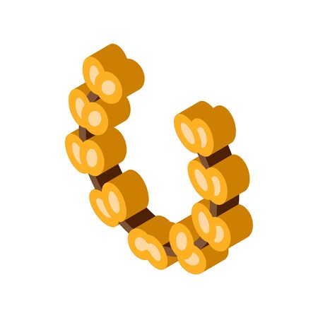 greek olive wreath icon vector. isometric greek olive wreath sign. color isolated symbol illustrationのイラスト素材