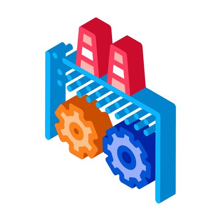 technical settings of thermal power plant icon vector. isometric technical settings of thermal power plant sign. color isolated symbol illustrationのイラスト素材