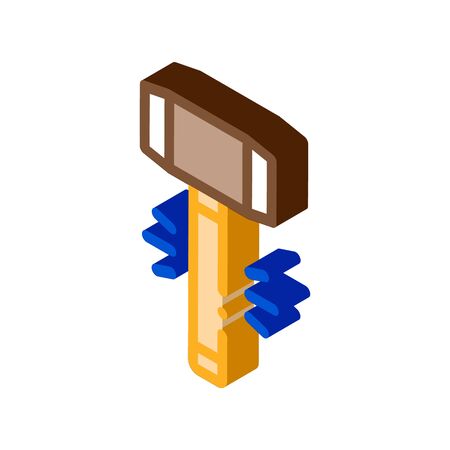 Hammer Tool Icon Vector. Isometric Hammer Tool sign. color isolated symbol illustrationのイラスト素材