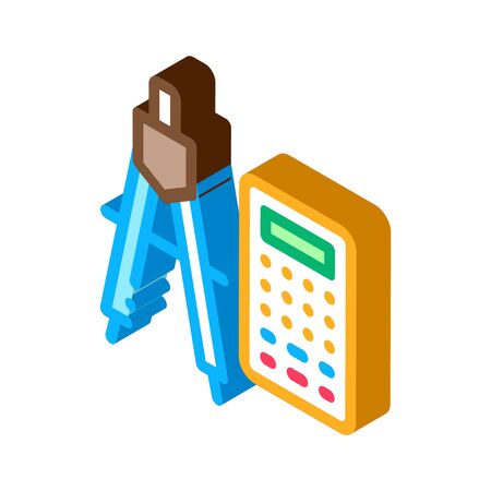 Map Direction Topography Icon Vector. Isometric Paper Map With Point And Push Pin In Flag Form sign. color isolated symbol illustrationのイラスト素材