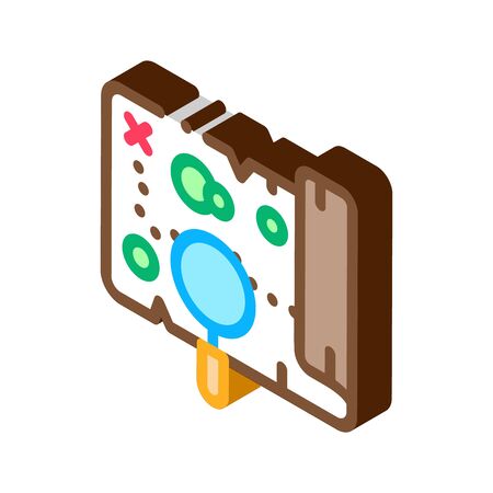 Map Street Plan Cartography Icon Vector. Isometric Map With Buildings Location And Avenue, Geography Object sign. color isolated symbol illustrationのイラスト素材