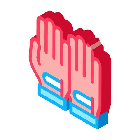 Sportive Gloves Icon Vector. Isometric Sportive Gloves sign. color isolated symbol illustrationのイラスト素材