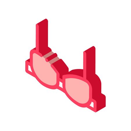 Padded Brassiere Icon Vector. Isometric Padded Brassiere sign. color isolated symbol illustrationのイラスト素材
