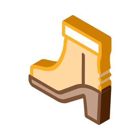 Boot Shoe Icon Vector. Isometric Boot Shoe sign. color isolated symbol illustrationのイラスト素材