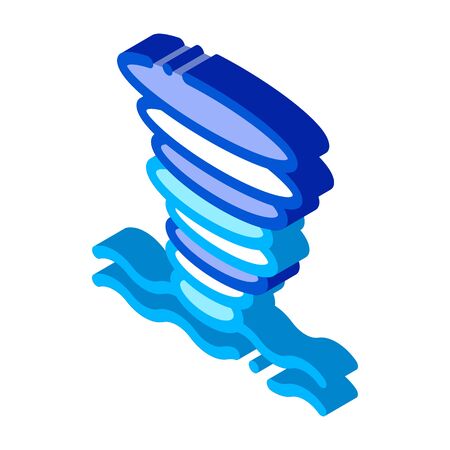 Tornado Sea Water Icon Vector. Isometric Tornado Sea Water Sign. Isolated Symbol Illustrationのイラスト素材