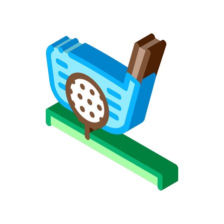 Golf Putter Ball Icon Vector. Isometric Golf Putter Ball sign. color isolated symbol illustrationのイラスト素材