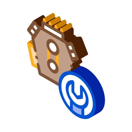Engine Repair Icon Vector. Isometric Engine Repair sign. color isolated symbol illustrationのイラスト素材