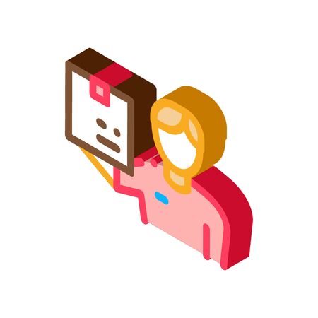 Receipt of Parcel Icon Vector. Isometric Receipt of Parcel sign. color isolated symbol illustrationのイラスト素材