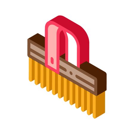 Horse Clean Brush Icon Vector. Isometric Horse Clean Brush sign. color isolated symbol illustrationのイラスト素材