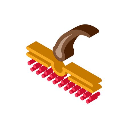 Growing Hair Icon Vector. Isometric Growing Hair sign. color isolated symbol illustrationのイラスト素材