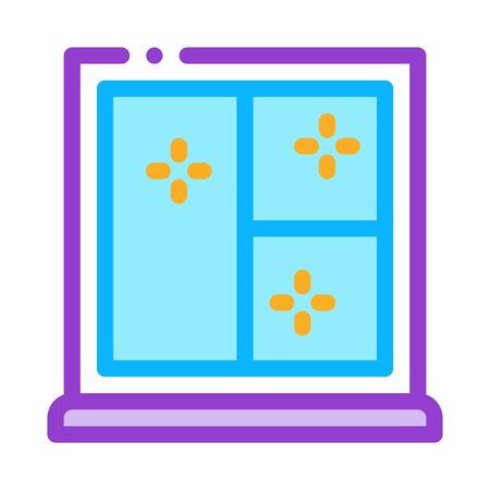 shockproof glass in window icon vector. shockproof glass in window sign. color symbol illustrationのイラスト素材