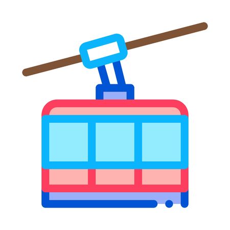 ski resort cableway transport icon vector. ski resort cableway transport sign. color symbol illustrationのイラスト素材