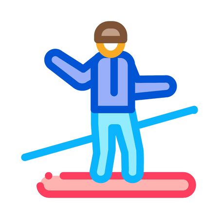 snowboarder slalom icon vector. snowboarder slalom sign. color symbol illustrationのイラスト素材
