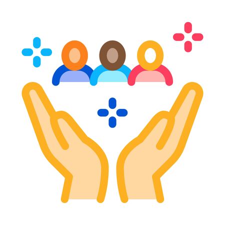 interracial idyllic icon vector. interracial idyllic sign. color symbol illustrationのイラスト素材