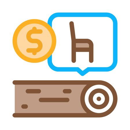 wood furniture factory icon vector. wood furniture factory sign. color symbol illustrationのイラスト素材