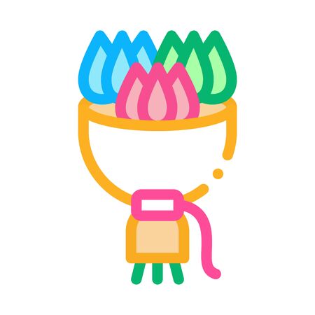 flower bouquet icon vector. flower bouquet sign. color symbol illustrationのイラスト素材