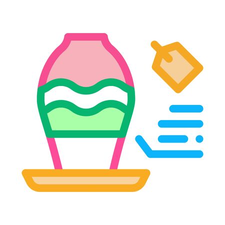 flower shop selling vase icon vector. flower shop selling vase sign. color symbol illustrationのイラスト素材