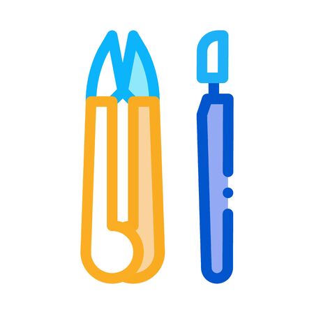 leather craft instruments icon vector. leather craft instruments sign. color symbol illustrationのイラスト素材
