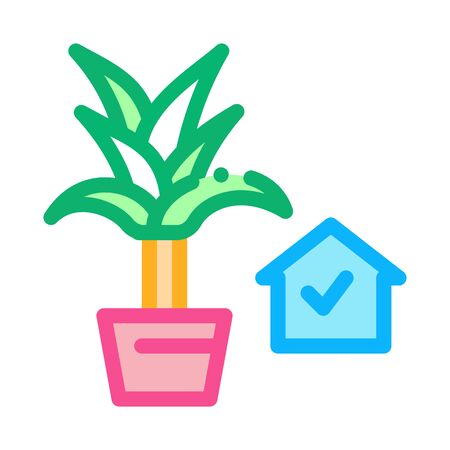 domestic potting flower icon vector. domestic potting flower sign. color symbol illustrationのイラスト素材