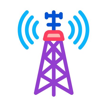 air navigation signal tower icon vector. air navigation signal tower sign. color symbol illustrationのイラスト素材