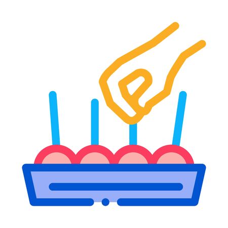 hand take food icon vector. hand take food sign. color symbol illustrationのイラスト素材