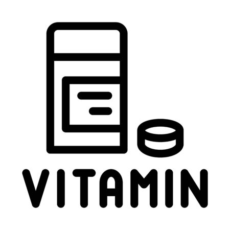 vitamin pills package icon vector. vitamin pills package sign. isolated contour symbol illustrationのイラスト素材