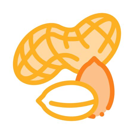 peanut nuts icon vector. peanut nuts sign. color symbol illustrationのイラスト素材
