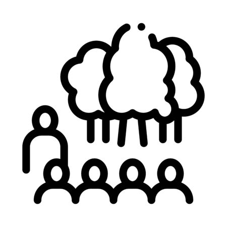 people visit forest icon vector. people visit forest sign. isolated contour symbol illustrationのイラスト素材