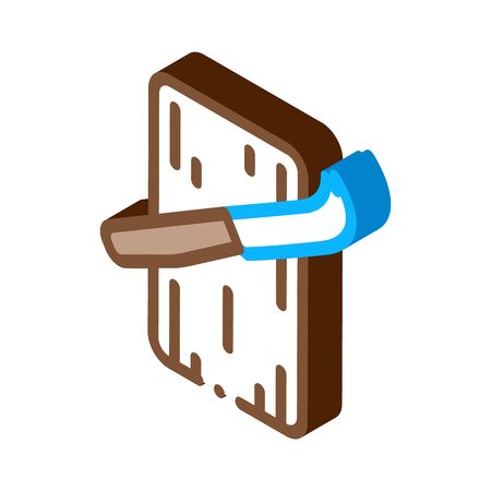 kitchen knife for cheese icon vector. isometric kitchen knife for cheese sign. color isolated symbol illustrationのイラスト素材