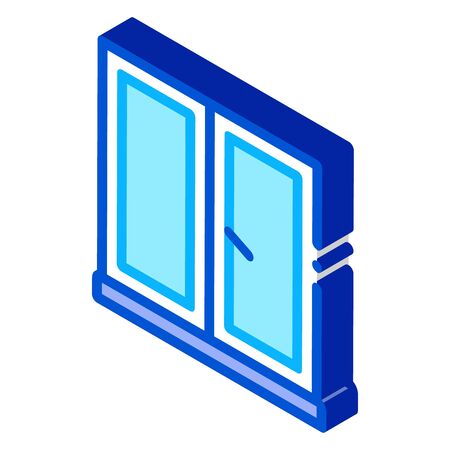 two-half window icon vector. isometric two-half window sign. color isolated symbol illustrationのイラスト素材
