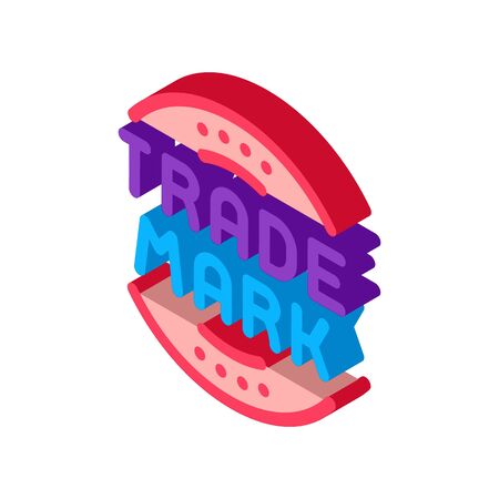 trade mark logo icon vector. isometric trade mark logo sign. color isolated symbol illustrationのイラスト素材