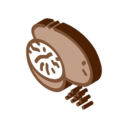 nutmeg nut icon vector. isometric nutmeg nut sign. color isolated symbol illustrationのイラスト素材