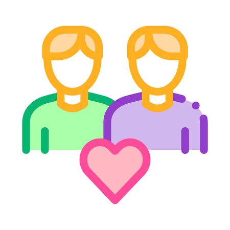 men homosexual love gay icon vector. men homosexual love gay sign. color symbol illustrationのイラスト素材