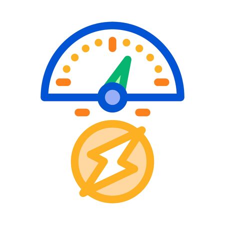 electro car charge sensor icon vector. electro car charge sensor sign. color symbol illustrationのイラスト素材