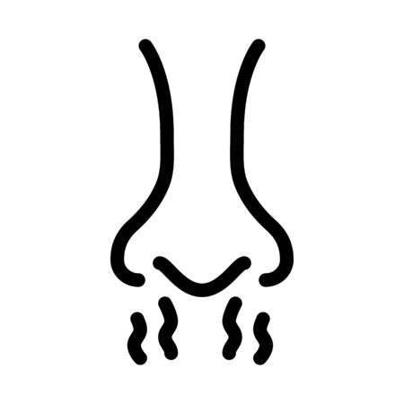 nose odor steam icon vector. nose odor steam sign. isolated contour symbol illustrationのイラスト素材